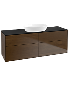 Villeroy und Boch Finion Villeroy und Boch FA9200GN 160x60.3cm, plaque de recouvrement noir mat, placage noyer