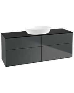 Villeroy und Boch Finion Waschtischunterschrank FA9200HG 160x60,3cm, Abdeckplatte black matt, Midnight Blue Matt Lacquer
