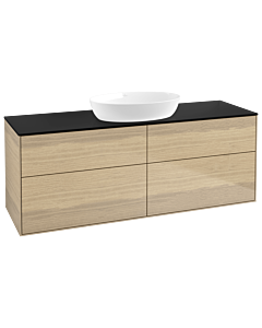 Villeroy und Boch Finion FA9200PC 160x60.3cm, plaque de recouvrement noir mat, Oak Veneer