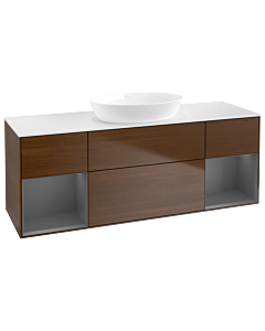 Villeroy und Boch Finion Villeroy und Boch Finion FD01GKGN 120cm, cover plate white matt, shelves anthracite matt lacquer, walnut veneer