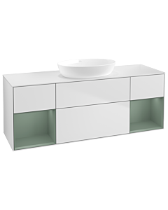 Villeroy und Boch Finion Villeroy und Boch Finion FD01GMMT 120cm, cover plate white matt, shelves olive matt lacquer, white matt lacquer