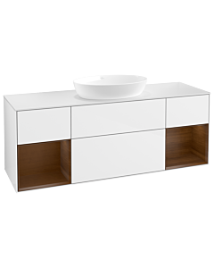 Villeroy und Boch Finion Villeroy und Boch Finion FD01GNGF 120cm, cover plate white matt, shelves Walnut Veneer , glossy white lacquer