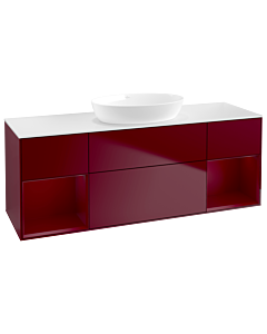 Villeroy und Boch Finion Waschtischunterschrank FD01HBHB 120cm, Abdeckplatte white matt, Regale Peony matt lacquer, Peony Matt