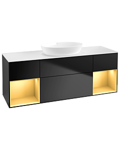 Villeroy und Boch Finion Villeroy und Boch Finion FD01HFPD 120cm, cover plate white matt, shelves gold matt lacquer, black matt lacquer