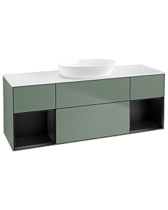 Villeroy und Boch Finion Villeroy und Boch Finion FD01PDGM 120cm, cover plate white matt, shelves black matt lacquer, Olive Matt Lacquer
