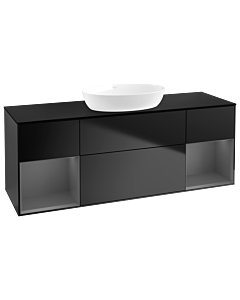 Villeroy und Boch Finion Villeroy und Boch Finion FD02GKPD 120cm, cover plate black matt, shelves anthracite matt lacquer, black matt lacquer