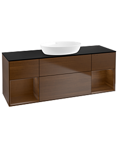 Villeroy und Boch Finion Villeroy und Boch Finion FD02GNGN 120cm, cover plate black matt, shelves Walnut Veneer , Walnut Veneer veneer