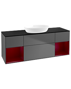 Villeroy und Boch Finion Villeroy und Boch Finion FD02HBGK 120cm, cover plate black matt, shelves Peony matt lacquer, anthracite matt