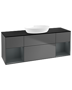 Villeroy und Boch Finion Villeroy und Boch Finion FD02HGGK 120cm, cover plate black matt, shelves midnight matt lacquer, anthracite matt