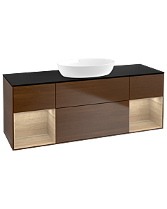Villeroy und Boch Finion Villeroy und Boch Finion FD02PCGN 120cm, cover plate black matt, shelves Oak Veneer , Oak Veneer veneer