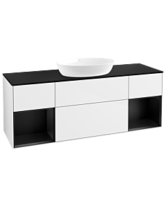 Villeroy und Boch Finion Villeroy und Boch Finion FD02PDGF 120cm, cover plate black matt, shelves black matt lacquer, glossy white lacquer