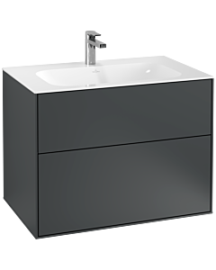 Villeroy und Boch Finion Waschtischunterschrank G01000HG 79,6x59,1x49,8cm, Midnight Blue Matt Lacquer, mit Wandbeleuchtung