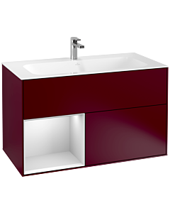 Villeroy und Boch Finion Waschtischunterschrank G030MTHB 99,6x59,1cm, Wandbeleuchtung, Regal links White matt lacquer, Peony Matt