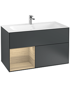 Villeroy und Boch Finion Villeroy und Boch Finion G030PCHG 99.6x59.1cm, wall lighting, shelf on the left Oak Veneer , Midnight Blue Matt Lacquer