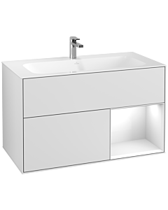 Villeroy und Boch Finion Villeroy und Boch G040GFMT 99,6x59,1cm, Emotion, étagère à droite Laque blanc brillant, laqué blanc mat