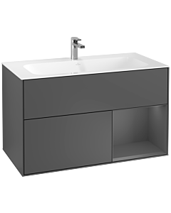 Villeroy und Boch Finion Villeroy und Boch Finion G040GKGK 99.6x59.1cm, Emotion, shelf on the right anthracite matt, anthracite matt