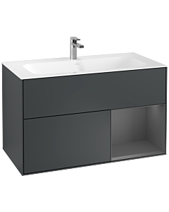 Villeroy und Boch Finion Villeroy und Boch G040GKHG 99,6x59,1cm, Emotion, étagère à droite Anthracite mat, Midnight Blue Matt Lacquer