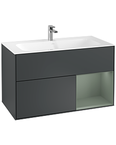 Villeroy und Boch Finion Villeroy und Boch G040GMHG 99,6x59,1cm, Emotion, étagère à droite Olive Matt Lacquer , Midnight Blue Matt Lacquer
