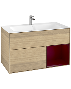 Villeroy und Boch Finion Waschtischunterschrank G040HBPC 99,6x59,1cm, Emotion, Regal rechts Peony, Oak Veneer