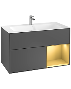 Villeroy und Boch Finion Villeroy und Boch Finion G040HFGK 99.6x59.1cm, Emotion, shelf on the right matt gold, matt anthracite