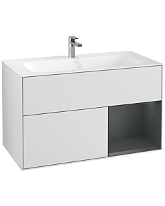 Villeroy und Boch Finion Villeroy und Boch G040HGMT 99,6x59,1cm, Emotion, étagère droite Midnight Blue Matt Lacquer , laqué blanc mat