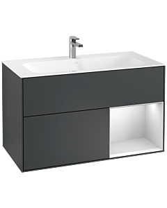Villeroy und Boch Finion Villeroy und Boch G040MTHG 99,6x59,1cm, Emotion, étagère à droite laqué blanc mat, Midnight Blue Matt Lacquer