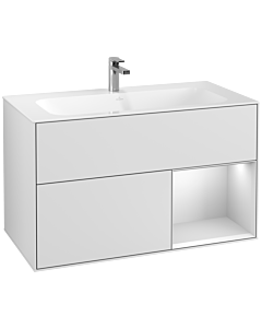 Villeroy und Boch Finion Villeroy und Boch G040MTMT 99,6x59,1cm, Emotion, étagère à droite laqué blanc mat, laqué blanc mat