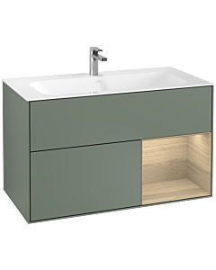 Villeroy und Boch Finion Villeroy und Boch G040PCGM 99,6x59,1cm, Emotion, étagère à droite Oak Veneer , Olive Matt Lacquer