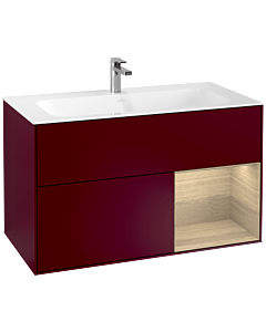 Villeroy und Boch Finion Waschtischunterschrank G040PCHB 99,6x59,1cm, Emotion, Regal rechts Oak Veneer, Peony Matt