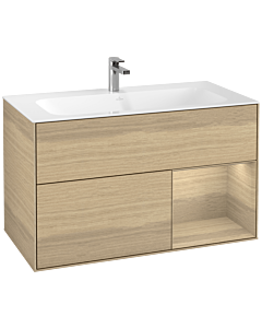 Villeroy und Boch Finion Waschtischunterschrank G040PCPC 99,6x59,1cm, Emotion, Regal rechts Oak Veneer, Oak Veneer