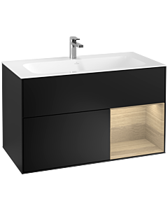 Villeroy und Boch Finion Villeroy und Boch G040PCPD 99,6x59,1cm, Emotion, étagère à droite Oak Veneer , laqué noir mat