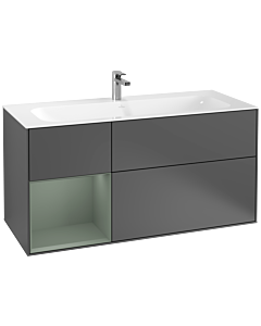 Villeroy und Boch Finion Waschtischunterschrank G060GMGK 119,6x59,1cm, Emotion, Regal links Olive Matt Lacquer, Anthracite matt