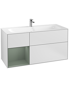 Villeroy und Boch Finion Villeroy und Boch G060GMMT 119,6x59,1cm, Emotion, étagère à gauche Olive Matt Lacquer , laqué blanc mat