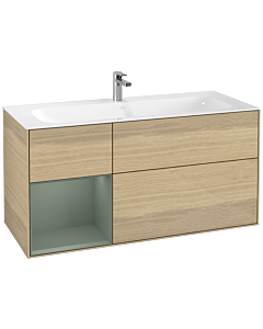 Villeroy und Boch Finion Villeroy und Boch G060GMPC 119,6x59,1cm, Emotion, étagère à gauche Olive Matt Lacquer , Oak Veneer