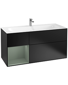 Villeroy und Boch Finion Villeroy und Boch G060GMPD 119,6x59,1cm, Emotion, étagère à gauche Olive Matt Lacquer , laqué noir mat