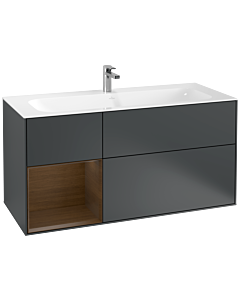 Villeroy und Boch Finion Villeroy und Boch G060GNHG 119,6x59,1cm, Emotion, étagère gauche placage noyer, Midnight Blue Matt Lacquer