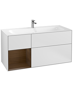 Villeroy und Boch Finion Villeroy und Boch G060GNMT 119,6x59,1cm, Emotion, étagère gauche placage noyer, laqué blanc mat