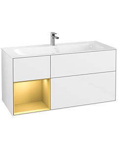 Villeroy und Boch Finion Villeroy und Boch G060HFGF 119,6x59,1cm, Emotion, étagère gauche or mat, laqué blanc brillant