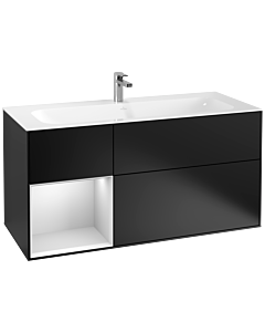 Villeroy und Boch Finion Waschtischunterschrank G060MTPD 119,6x59,1cm, Emotion, Regal links White matt lacquer, Black matt lacquer