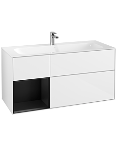 Villeroy und Boch Finion Villeroy und Boch Finion G060PDGF 119.6x59.1cm, Emotion, shelf left Black matt lacquer, Glossy white lacquer
