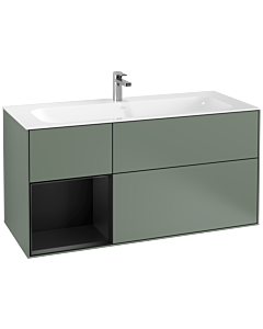 Villeroy und Boch Finion Villeroy und Boch Finion G060PDGM 119.6x59.1cm, Emotion, shelf left black matt lacquer, Olive Matt Lacquer
