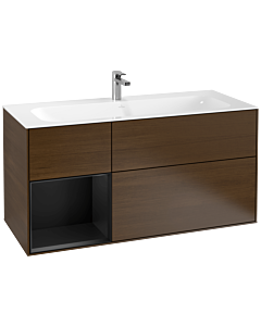 Villeroy und Boch Finion Villeroy und Boch G060PDGN 119,6x59,1cm, Emotion, étagère gauche laqué noir mat, placage noyer