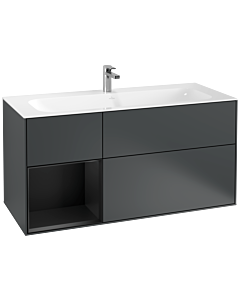 Villeroy und Boch Finion Waschtischunterschrank G060PDHG 119,6x59,1cm, Emotion, Regal links Black matt lacquer, Midnight Blue Matt Lacquer