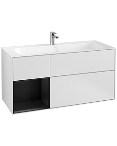Villeroy und Boch Finion Villeroy und Boch G060PDMT 119,6x59,1cm, Emotion, étagère gauche laqué noir mat, laqué blanc mat