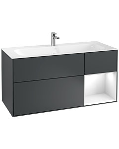 Villeroy und Boch Finion Villeroy und Boch G070GFHG 119,6x59,1cm, Emotion, étagère à droite Laque blanc brillant, Midnight Blue Matt Lacquer