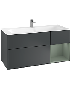Villeroy und Boch Finion Waschtischunterschrank G070GMHG 119,6x59,1cm, Emotion, Regal rechts Olive Matt Lacquer, Midnight Blue Matt Lacquer
