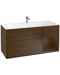 Villeroy und Boch Finion Waschtischunterschrank G070GNGN 119,6x59,1cm, Emotion, Regal rechts Walnut veneer, Walnut veneer