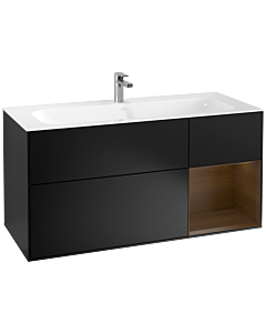 Villeroy und Boch Finion Villeroy und Boch G070GNPD 119,6x59,1cm, Emotion, étagère droite placage noyer, laqué noir mat
