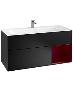 Villeroy und Boch Finion Waschtischunterschrank G070HBPD 119,6x59,1cm, Emotion, Regal rechts Peony, Black matt lacquer