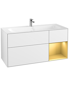 Villeroy und Boch Finion Villeroy und Boch Finion G070HFGF 119.6x59.1cm, Emotion, shelf on the right matt gold, glossy white lacquer